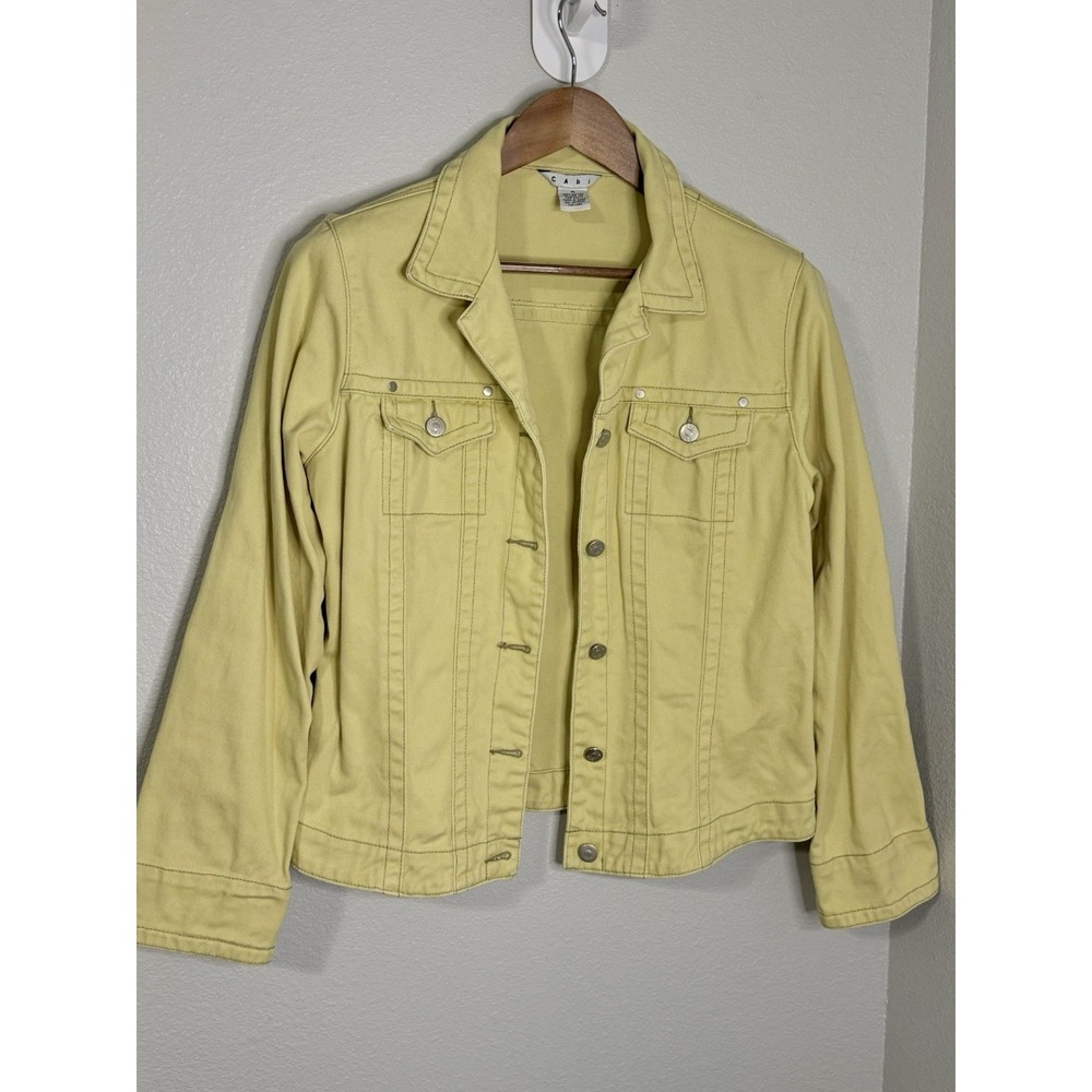 Cabi Women's Denim Jean Jacket Style 253 Sz M Yellow Long Sleeves